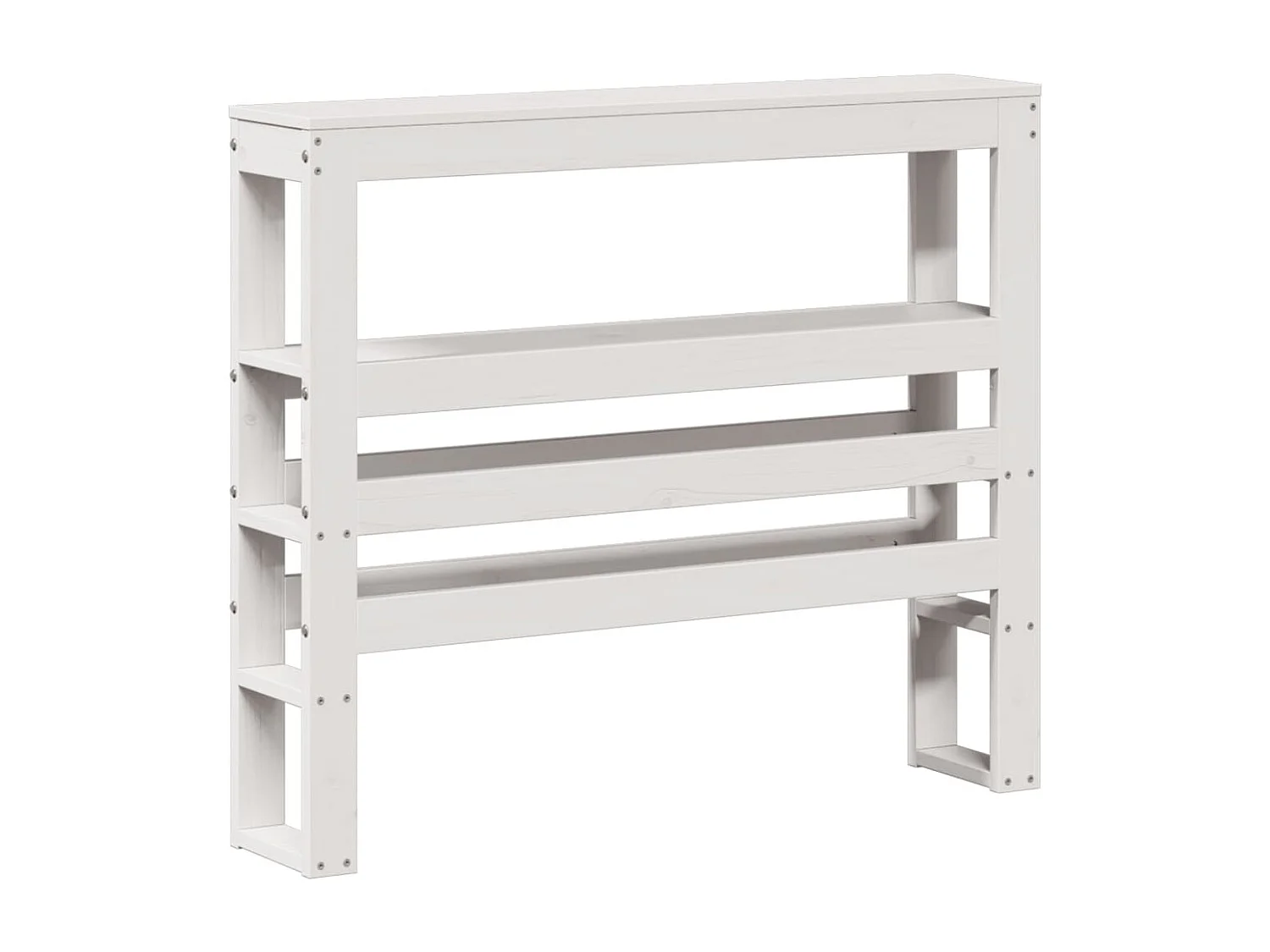 Hoofdbord met schappen 75 cm massief grenenhout wit