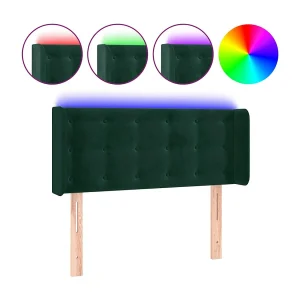 Hoofdbord LED 83x16x78/88 cm fluweel donkergroen