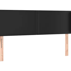 Hoofdbord met randen 147x16x78/88 cm kunstleer zwart