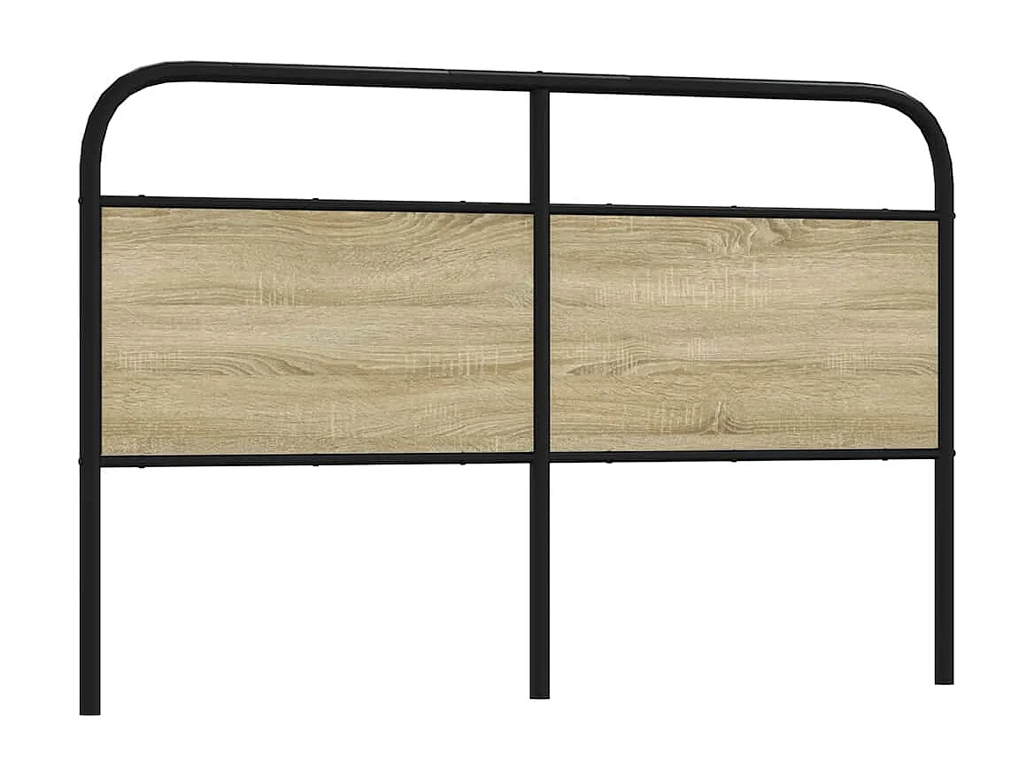 Vervangend hoofdbord 150 cm staal en bewerkt hout sonoma eikenkleurig