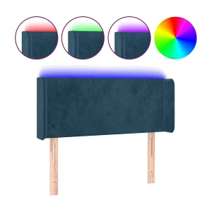 Hoofdbord LED 83x16x78/88 cm fluweel donkergroen