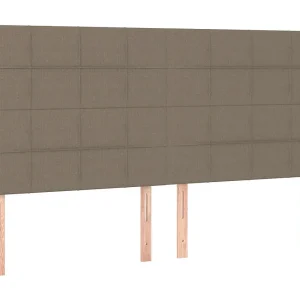 Hoofdbord taupe 160x5x118/128 cm Stof