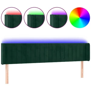 Hoofdbord LED 183x16x78/88 cm fluweel donkergroen