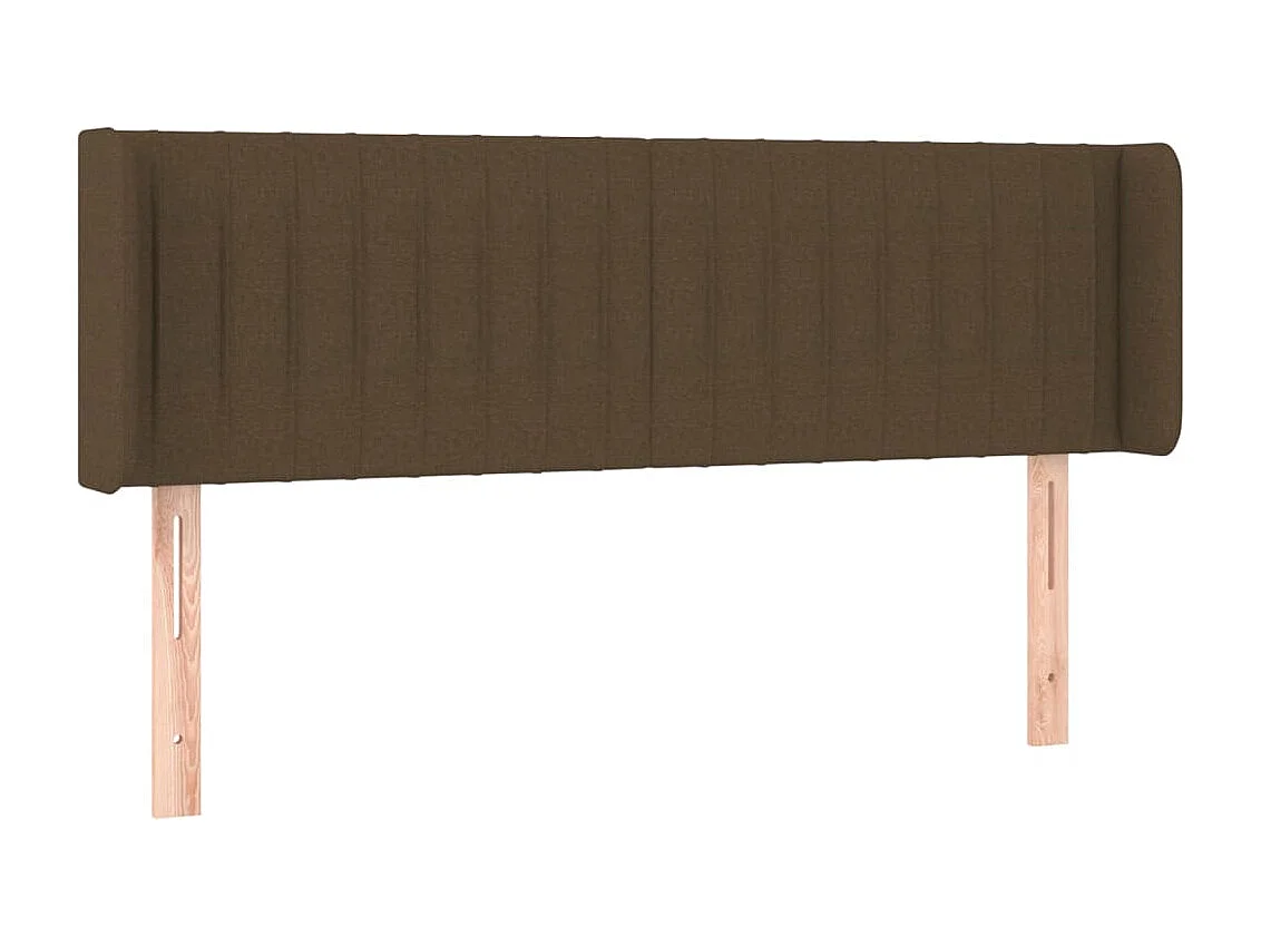 Hoofdbord met randen 147x16x78/88 cm stof donkerbruin