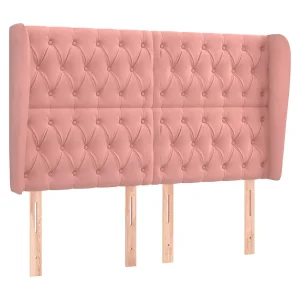 Hoofdbord met randen 147x23x118/128 cm fluweel roze Hoofdbord met randen 147x23x118/128 cm fluweel roze