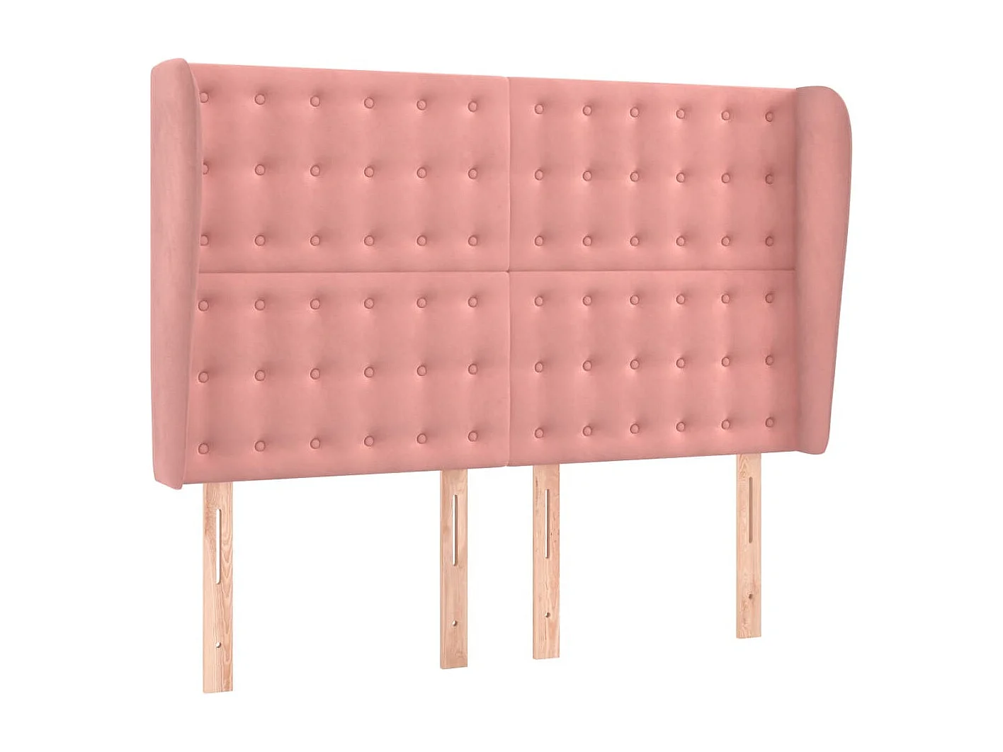 Hoofdbord met randen 147x23x118/128 cm fluweel roze