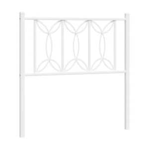Vervangend hoofdbord 75 cm metaal wit