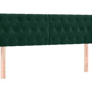 Hoofdbord met randen 163x16x78/88 cm fluweel donkergroen Hoofdbord met randen 163x16x78/88 cm fluweel donkergroen
