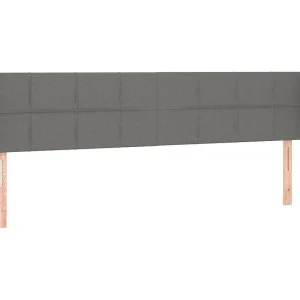 Hoofdbord met randen 163x23x78/88 cm stof donkergrijs Hoofdbord met randen 163x23x78/88 cm stof donkergrijs
