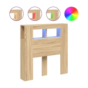 Hoofdeinde met LED 100×18,5×103,5 cm bewerkt hout sonoma eiken Hoofdeinde met LED 100×18,5×103,5 cm bewerkt hout sonoma eiken