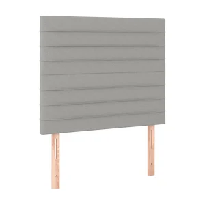 Hoofdbord lichtgrijs 80x5x118/128 cm stof