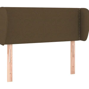 Hoofdbord met randen 103x23x78/88 cm stof donkerbruin Hoofdbord met randen 103x23x78/88 cm stof donkerbruin