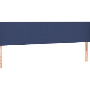 Hoofdbord met randen 183x23x78/88 cm stof blauw