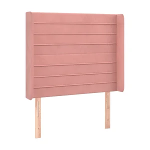 Hoofdbord met randen 83x16x118/128 cm fluweel roze Hoofdbord met randen 83x16x118/128 cm fluweel roze