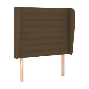 Hoofdbord met randen 93x23x118/128 cm stof donkerbruin Hoofdbord met randen 93x23x118/128 cm stof donkerbruin