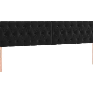 Hoofdborden 200x7x78/88 cm fluweel zwart