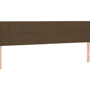 Hoofdbord met randen 183x16x78/88 cm stof donkerbruin Hoofdbord met randen 183x16x78/88 cm stof donkerbruin