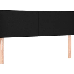 Hoofdbord met randen 147x16x78/88 cm stof zwart Hoofdbord met randen 147x16x78/88 cm stof zwart