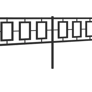 Vervangend hoofdbord 193 cm metaal zwart
