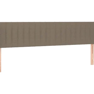 Hoofdbord met randen 203x16x78/88 cm stof taupe Hoofdbord met randen 203x16x78/88 cm stof taupe