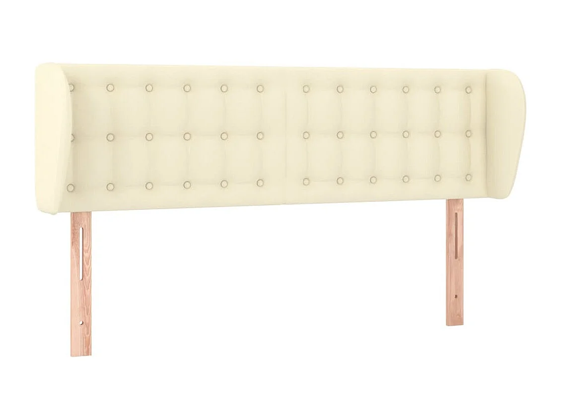 Hoofdbord met randen 147x23x78/88 cm kunstleer crèmekleurig