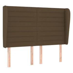 Hoofdbord met randen 147x23x118/128 cm stof donkerbruin Hoofdbord met randen 147x23x118/128 cm stof donkerbruin