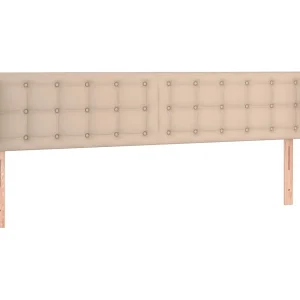 Hoofdbord met randen 203x23x78/88 cm kunstleer cappuccinokleur Hoofdbord met randen 203x23x78/88 cm kunstleer cappuccinokleur