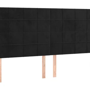 Hoofdbord zwart 180x5x118/128 cm fluweel Hoofdbord zwart 180x5x118/128 cm fluweel