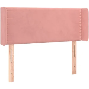 Hoofdbord met randen 103x16x78/88 cm fluweel roze Hoofdbord met randen 103x16x78/88 cm fluweel roze