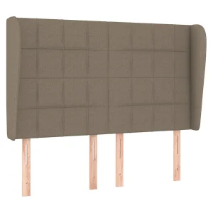 Hoofdbord met randen 147x23x118/128 cm stof taupe Hoofdbord met randen 147x23x118/128 cm stof taupe