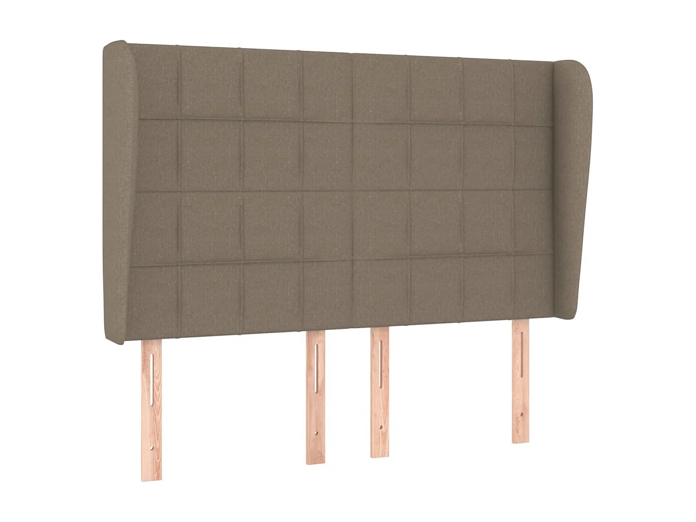 Hoofdbord met randen 147x23x118/128 cm stof taupe