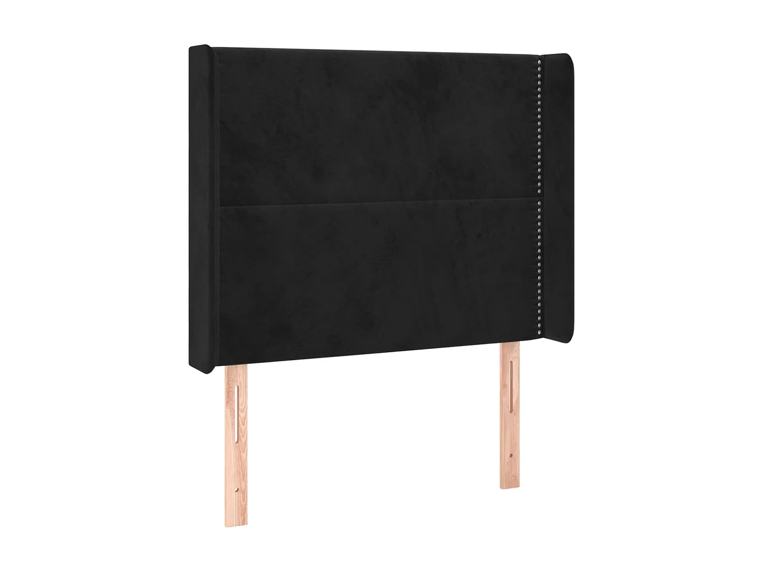 Hoofdbord met randen 83x16x118/128 cm fluweel zwart