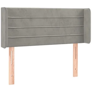 Hoofdbord met randen 93x16x78/88 cm fluweel lichtgrijs