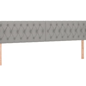 Hoofdbord met randen 183x23x78/88 cm stof lichtgrijs Hoofdbord met randen 183x23x78/88 cm stof lichtgrijs