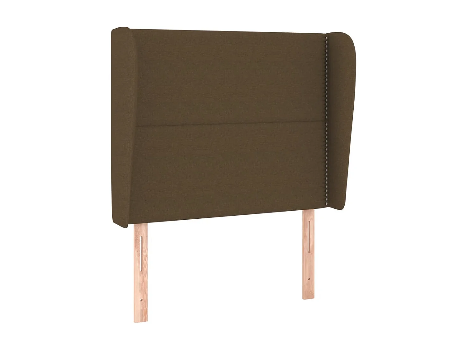 Hoofdbord met randen 103x23x118/128 cm stof donkerbruin