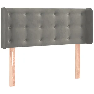 Hoofdbord met randen 93x16x78/88 cm fluweel lichtgrijs Hoofdbord met randen 93x16x78/88 cm fluweel lichtgrijs
