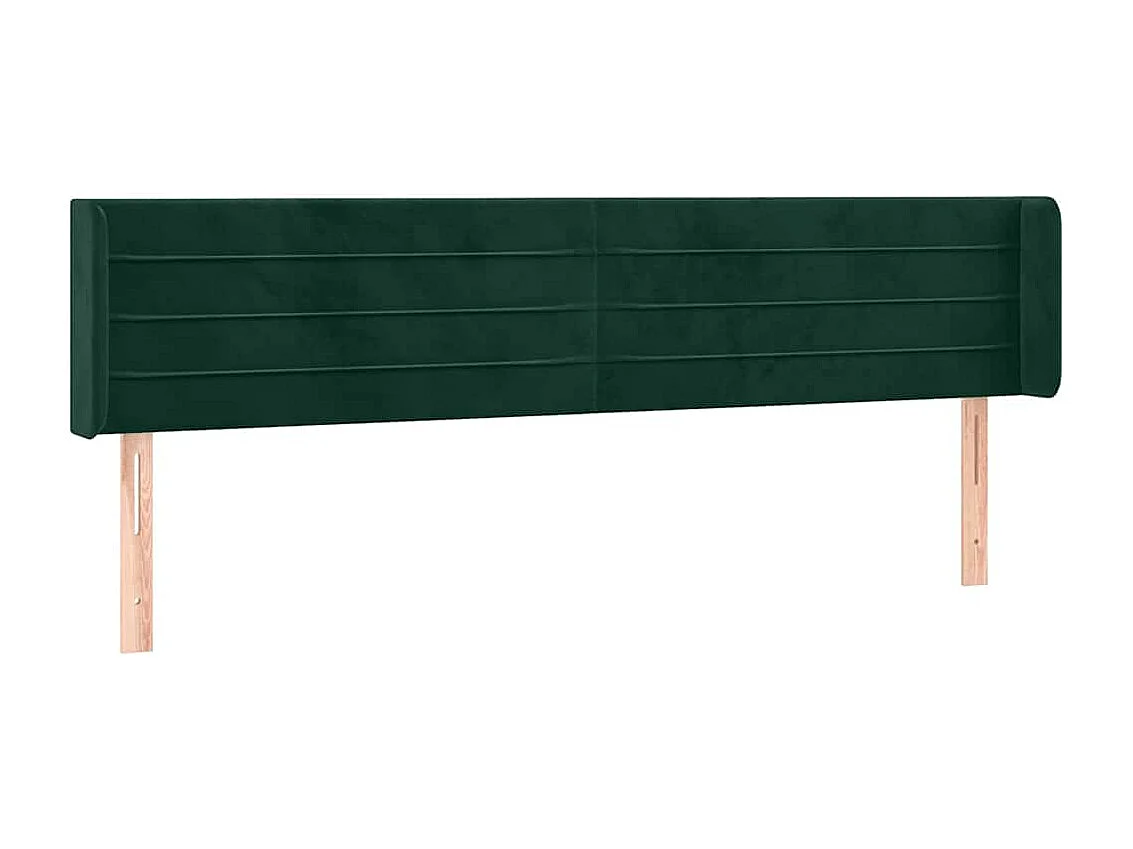 Hoofdbord met randen 163x16x78/88 cm fluweel donkergroen