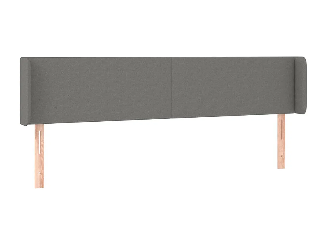 Hoofdbord met randen 163x16x78/88 cm stof donkergrijs