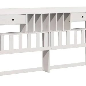 Hoofdbord met opbergruimte 180 cm massief grenenhout wit