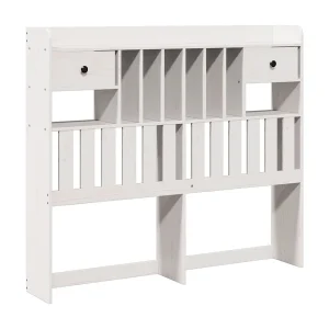 Hoofdbord met opbergruimte 135 cm massief grenenhout wit Hoofdbord met opbergruimte 135 cm massief grenenhout wit