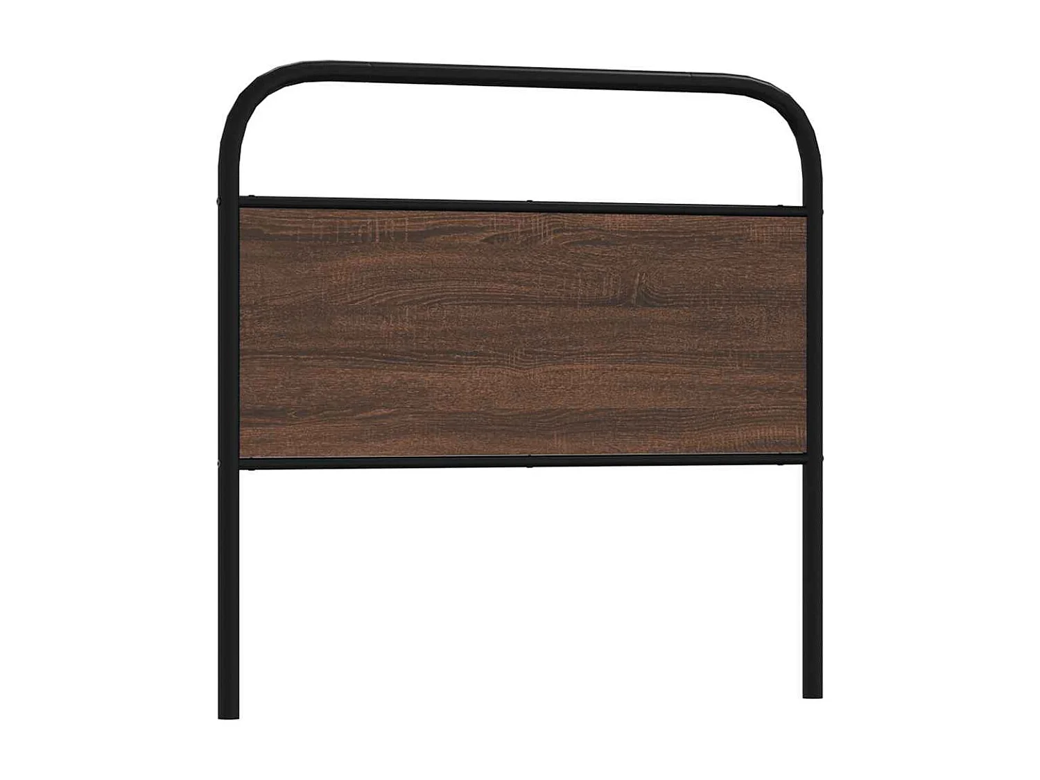 Vervangend hoofdbord 100 cm bewerkt hout en staal bruin eikenkleurig