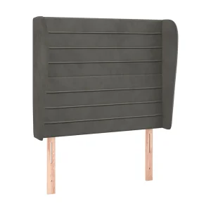 Hoofdbord met randen 83x23x118/128 cm fluweel donkergrijs Hoofdbord met randen 83x23x118/128 cm fluweel donkergrijs