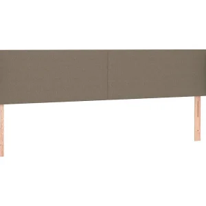 Hoofdbord met randen 203x23x78/88 cm stof taupe Hoofdbord met randen 203x23x78/88 cm stof taupe