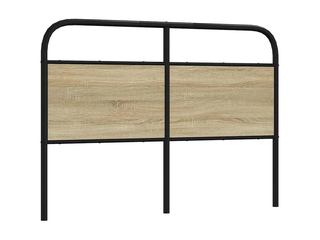 Vervangend hoofdbord 135 cm staal en bewerkt hout sonoma eikenkleurig