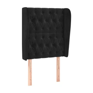 Hoofdbord met randen 83x23x118/128 cm fluweel zwart Hoofdbord met randen 83x23x118/128 cm fluweel zwart