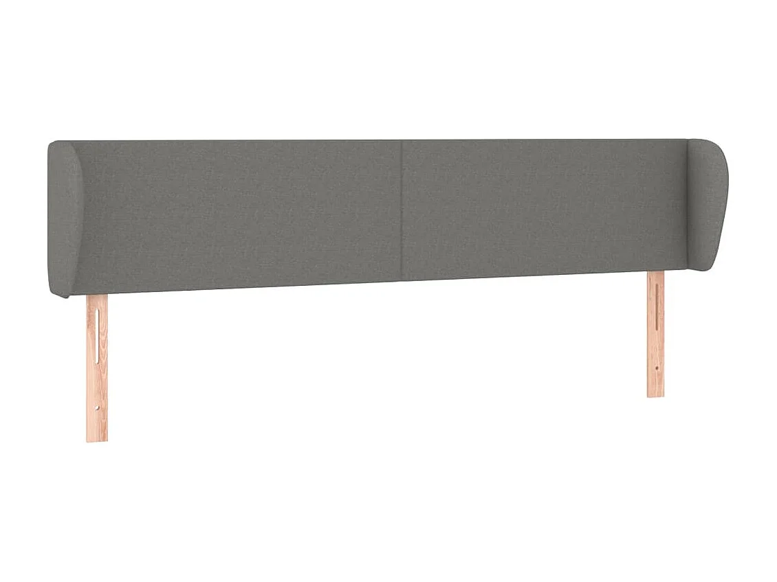 Hoofdbord met randen 163x23x78/88 cm stof donkergrijs