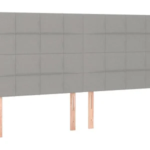 Hoofdbord lichtgrijs 200x5x118/128 cm stof