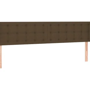 Hoofdbord met randen 203x23x78/88 cm stof donkerbruin Hoofdbord met randen 203x23x78/88 cm stof donkerbruin