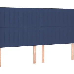Hoofdbord met randen 163x16x118/128 cm stof blauw Hoofdbord met randen 163x16x118/128 cm stof blauw