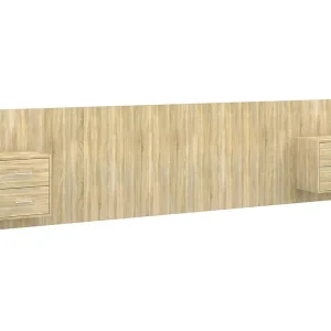 Hoofdbord met kastjes bewerkt hout sonoma eikenkleurig